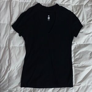 PACSUN V-neck black short sleeve